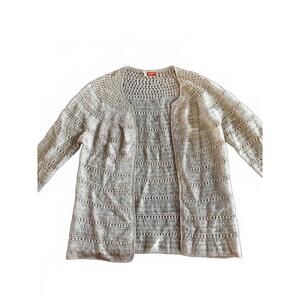 Vintage Hand Crocheted Oatmeal Cardigan